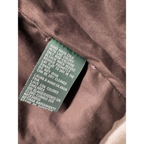 Lauren Ralph Lauren Barn Jacket Equestrian Faux Suede Quilted Women's L Brown - Picture 4 of 7